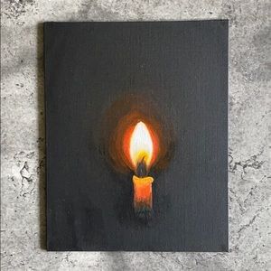 Original acrylic painting by me - candle flame